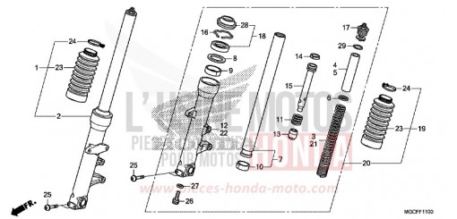 FOURCHETTE AVANT (CB1100CA/TAD) CB1100CAK de 2019